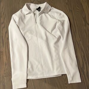 White Long Sleeve Polo Shirt